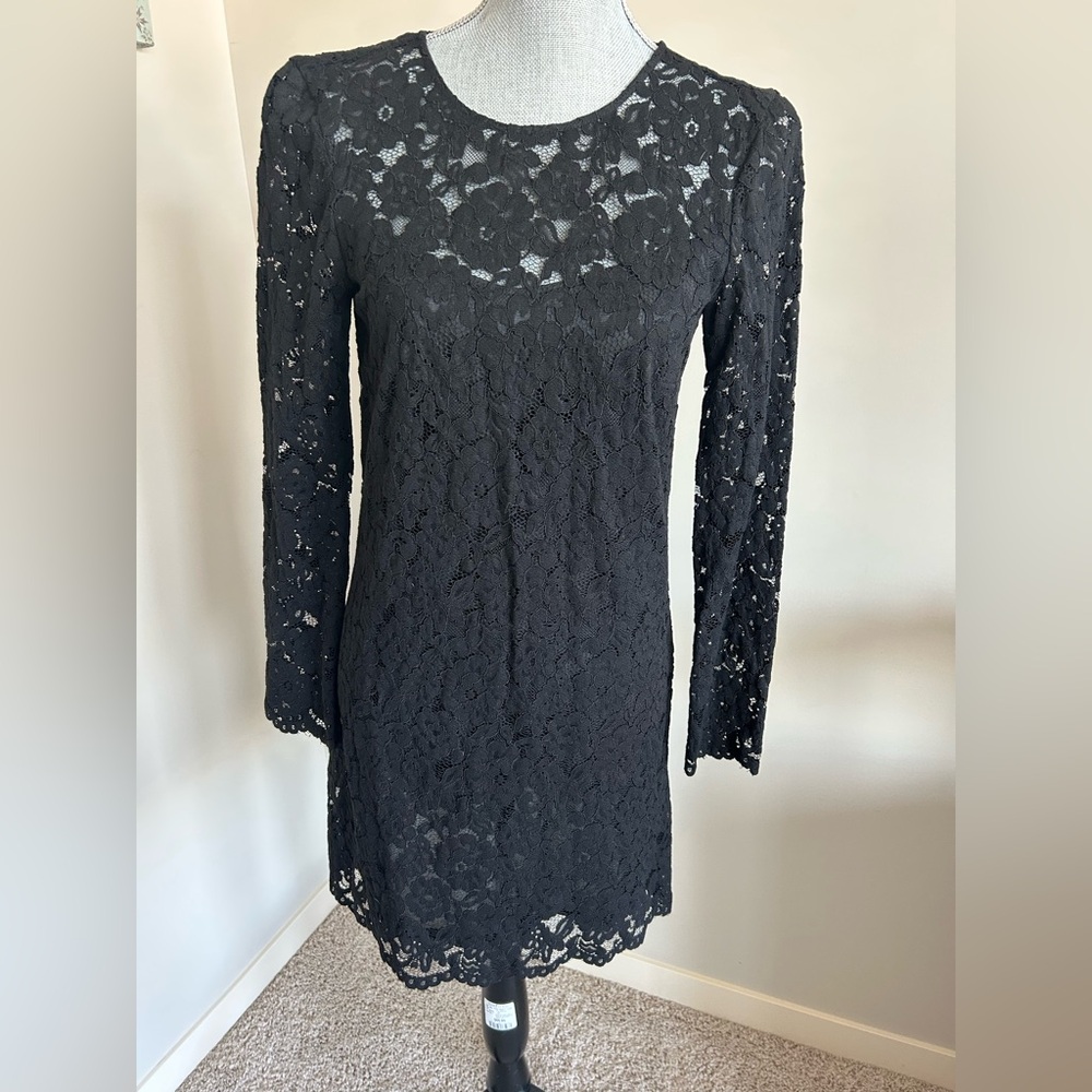 H&M Black Long Sleeve Sheath Dress